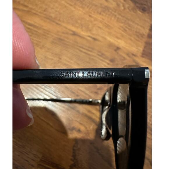 Saint Laurent SL667 Men's Thin Acetate 56MM Pilot Sunglasses Black NWOB - Picture 6 of 10